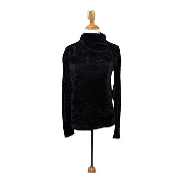 Express Black High Neck Turtle Neck Sweater Textured Size Small Womens - Picture 1 of 7